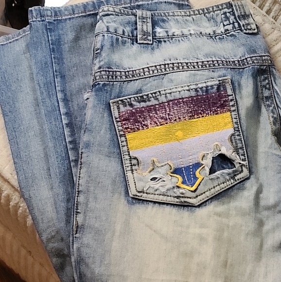 EUC VINTAGE RARE Motor Oil Denim Jeans - Picture 4 of 7